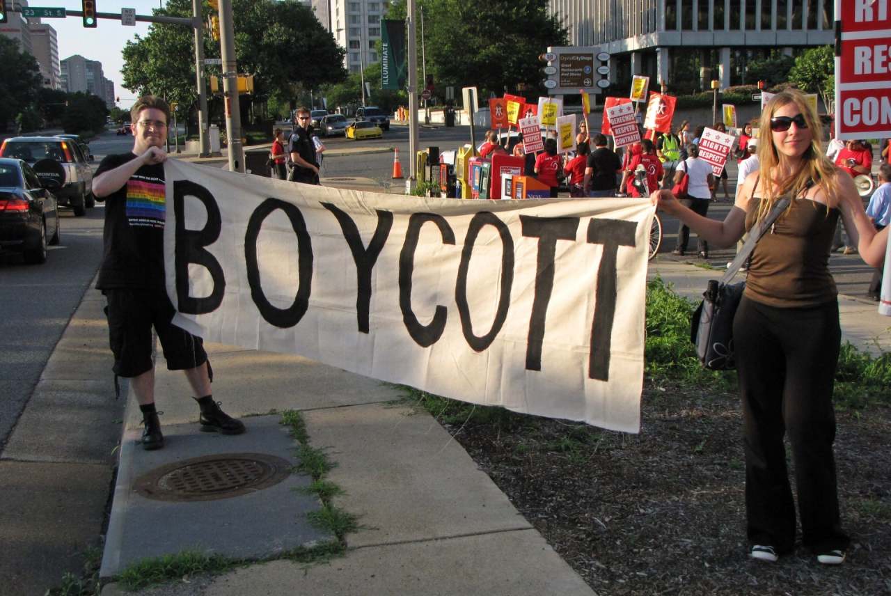 Boycott, as the example of silent protest. Image by: Ben Schumin